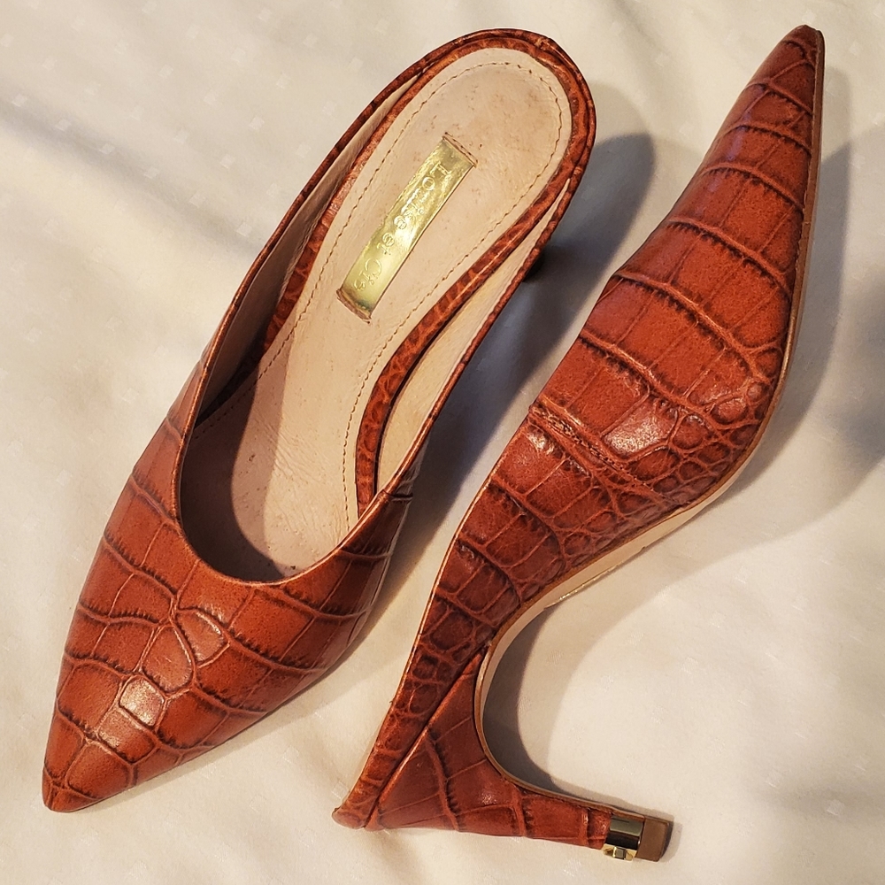 LOUISE et Cie Faux Croc Mules, Size 4 1/2